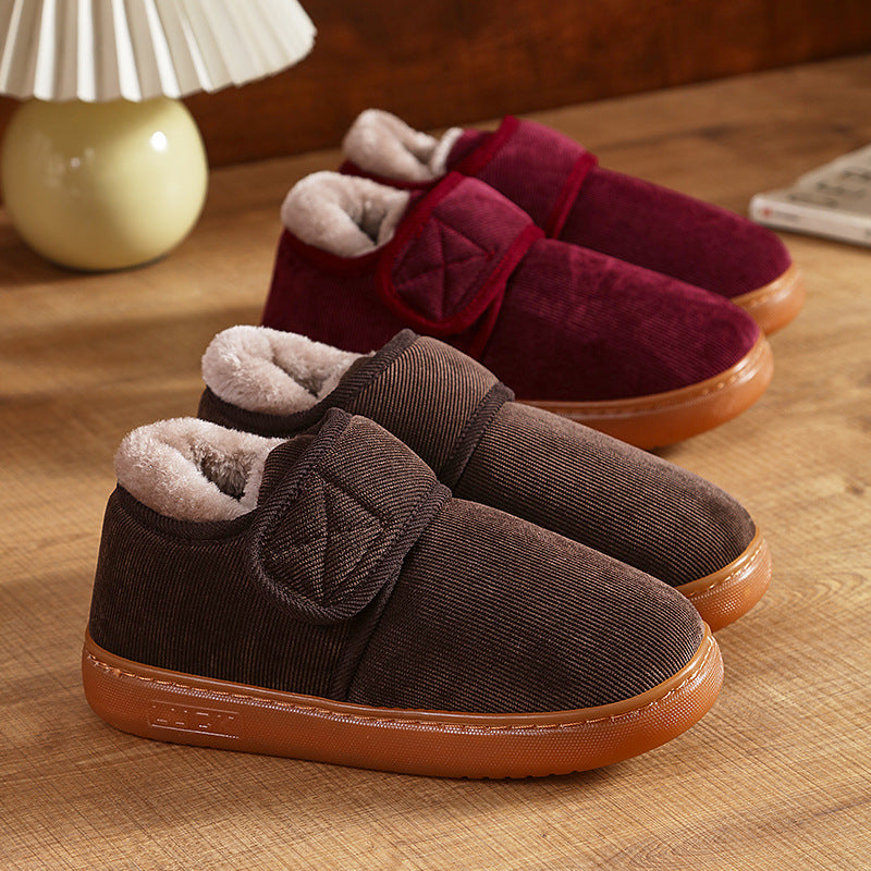 Cotton slippers with rubber soles, suitable for both men and women, indoor and outdoor wear, warm and fleece-lined for protection against the cold 495