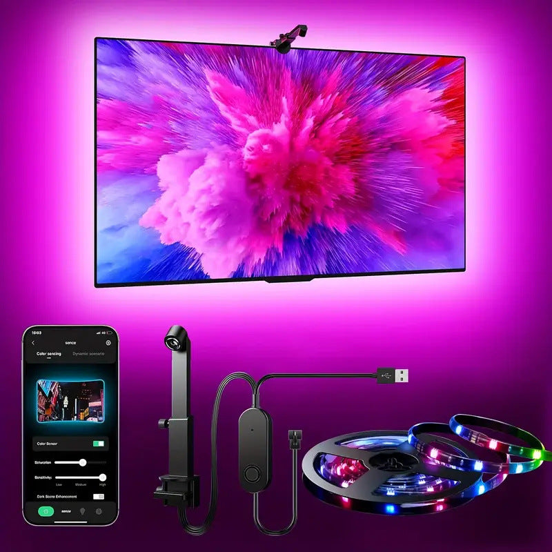 Smart ambient light strip for TV and TV screen capture, synchronized with the TV screen, RGB color LED ambient light 554