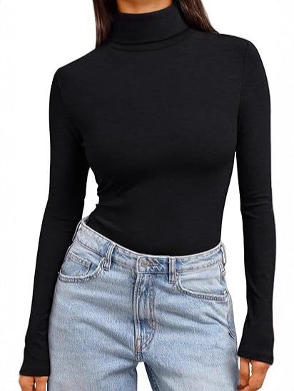 High-neck long-sleeved shirt, basic autumn thermal underwear 488