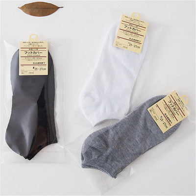 Individually packaged ankle socks, plain black, plain white, plain gray 501