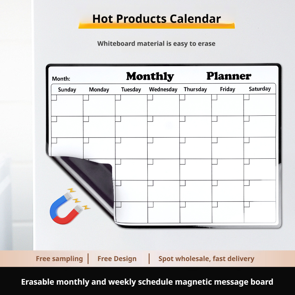 Magnetic schedule customized refrigerator sticker calendar magnetic whiteboard sticker 579