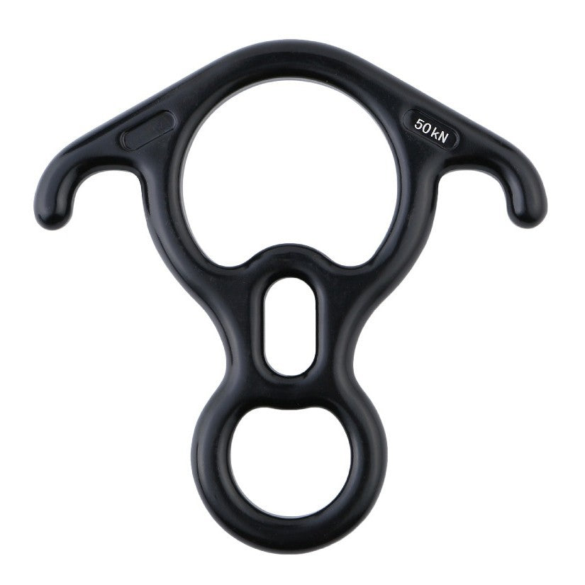 Figure-eight descender, mountaineering, rock climbing, rappelling, high-altitude work rope descender 519