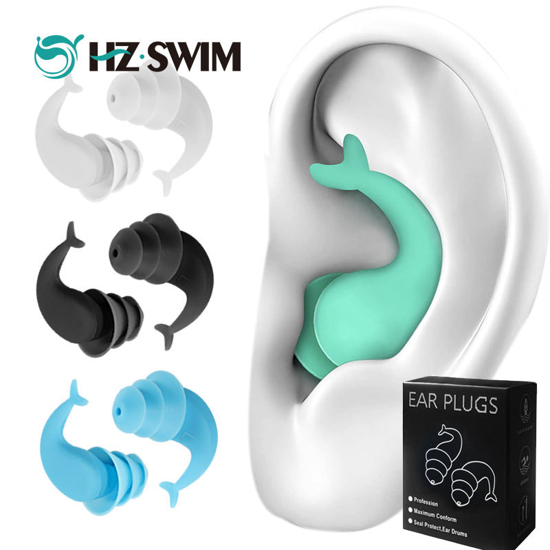 Mermaid earplugs, silicone earplugs, waterproof earplugs for showering and swimming, noise reduction earplugs 528