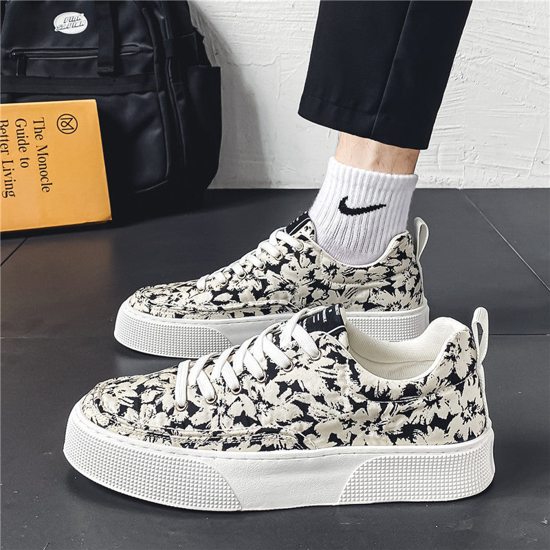 Men's Summer Comfortable and Breathable Canvas Shoes Thick-Soled Sneakers Trendy and Versatile Fashion 496