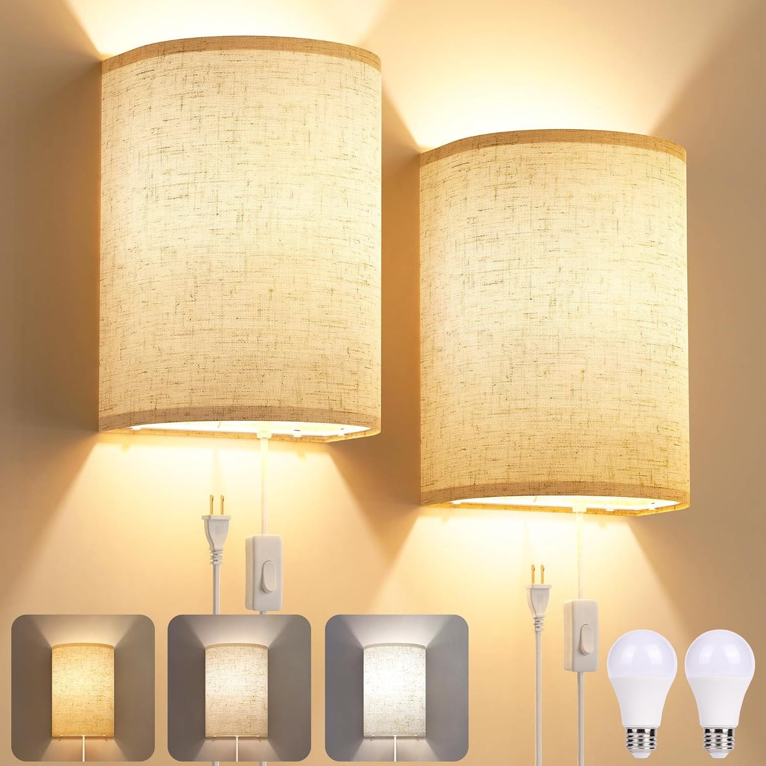 LED bedside wall lamp, bedroom minimalist staircase wall lamp, wiring free high-end indoor atmosphere wall lamp 573