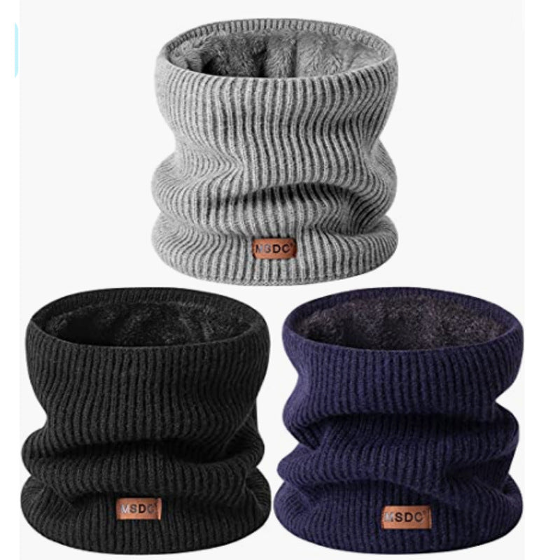 Outdoor warm neck warmer, solid color wool knitted scarf for men and women 515