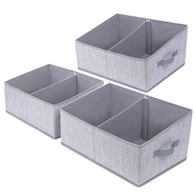 Foldable dormitory wardrobe organizer box for home use, cotton and linen fabric storage box 607