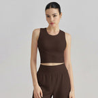 FPS Fixed Cup Sports Vest One-Piece Fitted Slimming Fitness Bra 1506WX