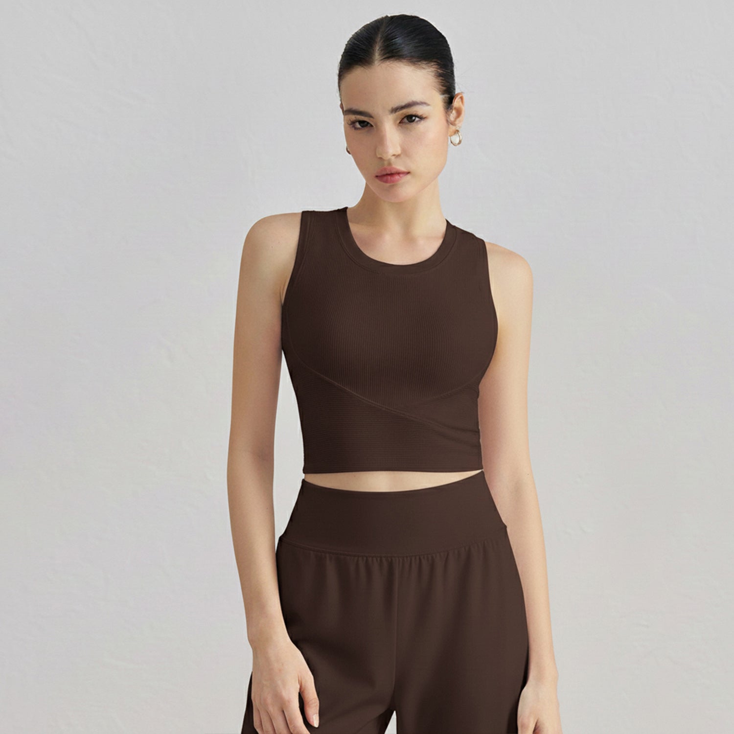 FPS Fixed Cup Sports Vest One-Piece Fitted Slimming Fitness Bra 1506WX