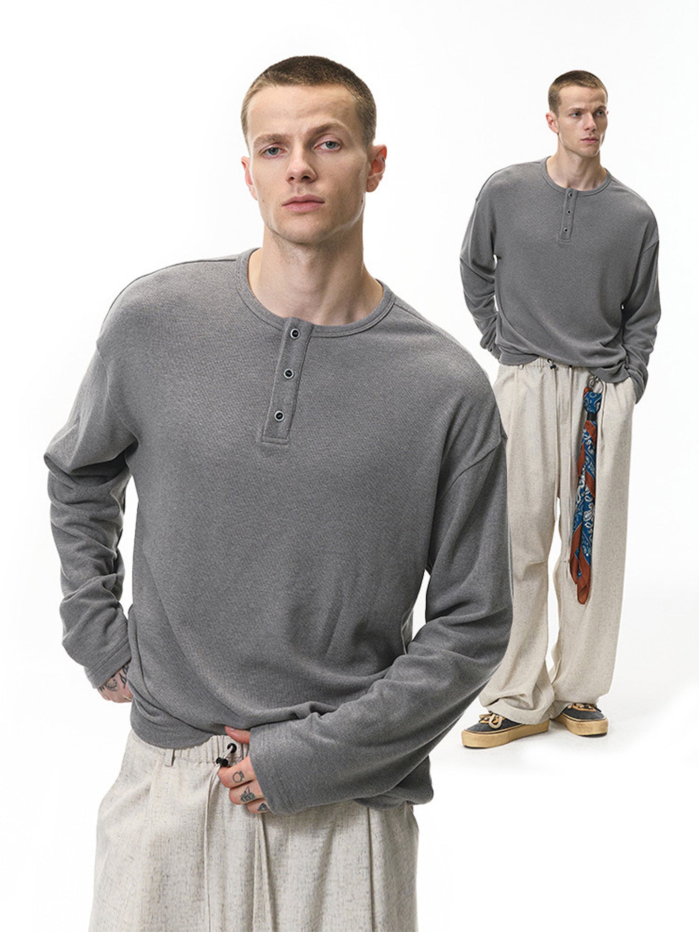 Long-sleeved T-shirt, 2026 Spring/Summer New Arrivals, Trendy Brand, Simple Casual Short-sleeved T-shirt 485