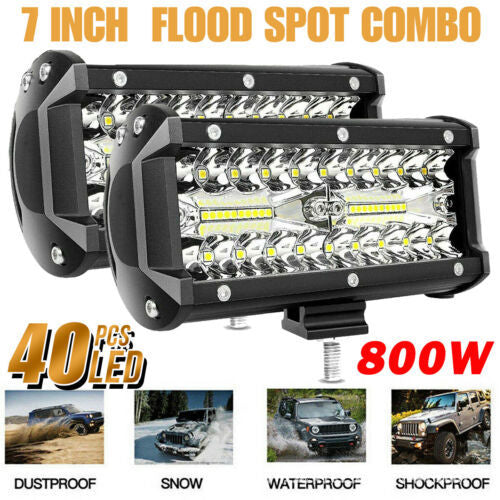 Three row 7-inch 400w work light spotlight strip light for off-road vehicle roof front bumper spotlight 547