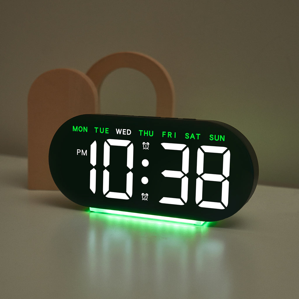 Hot selling multifunctional clock, simple large screen LED electronic clock, ambient light, bedside alarm clock 588