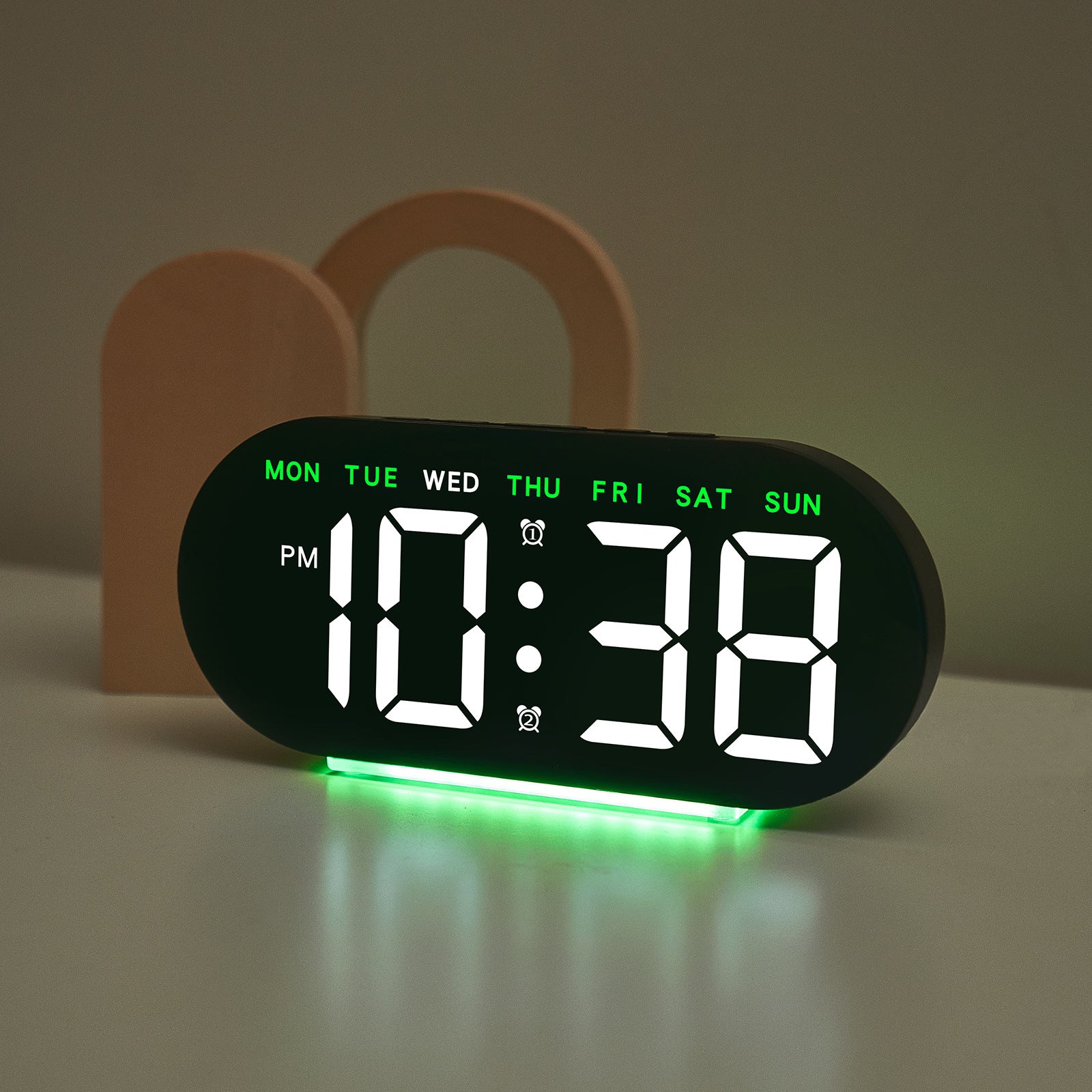 Hot selling multifunctional clock, simple large screen LED electronic clock, ambient light, bedside alarm clock 588