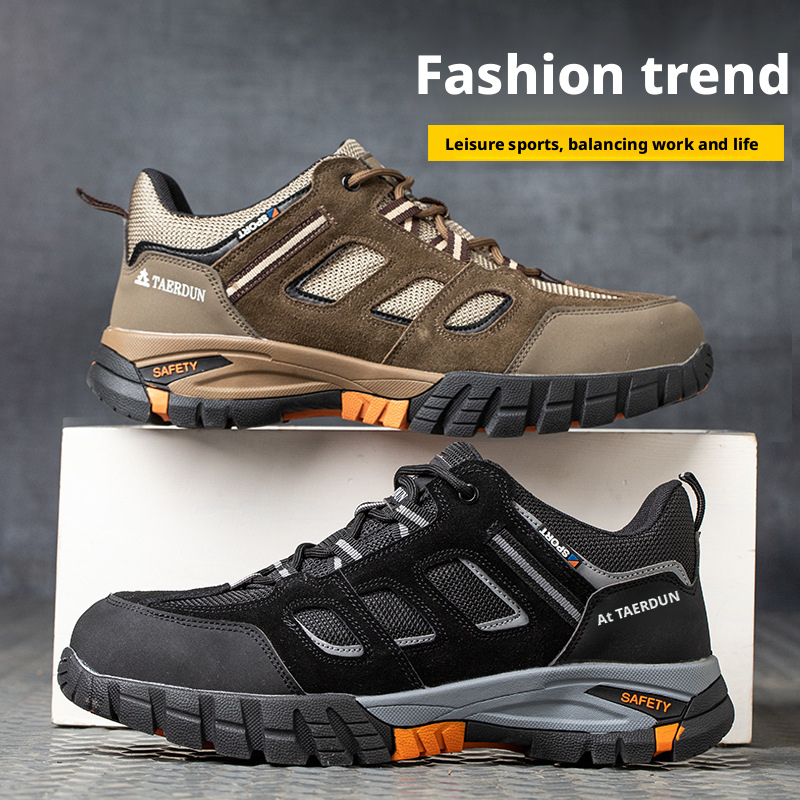 Men's safety shoes: anti-smashing, anti-puncture, odor-resistant, and breathable 498