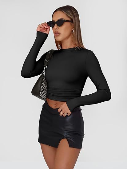 Women's base layer top, short-sleeved slim fit, long-sleeved basic round neck top, slim fit, milk silk women's clothing 458