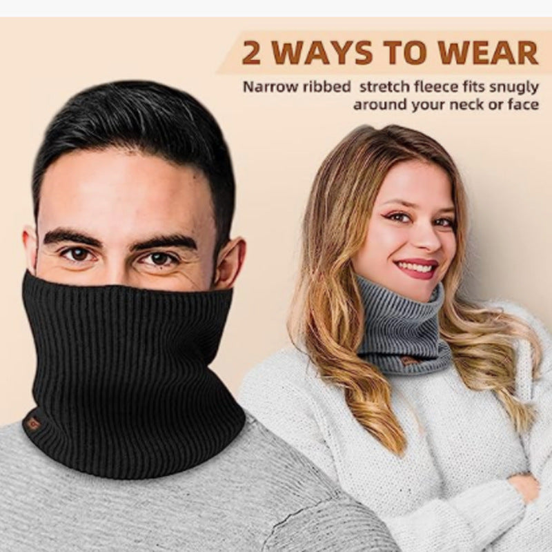Outdoor warm neck warmer, solid color wool knitted scarf for men and women 515