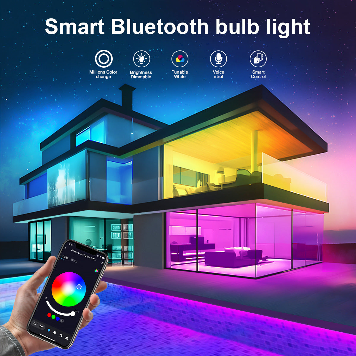Graffiti smart WiFi bulb light Alexa voice control LED Bluetooth bulb 538