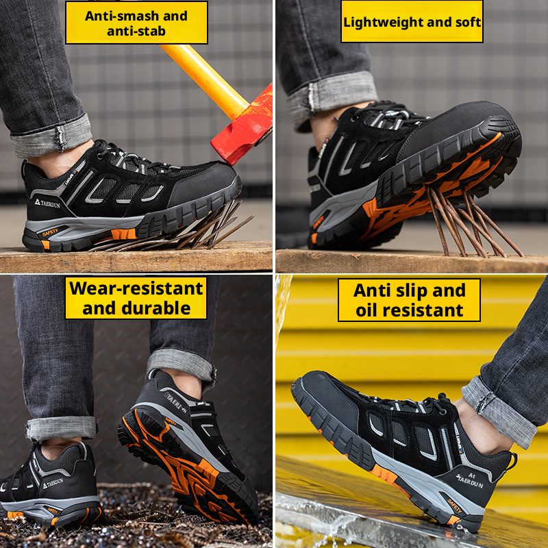 Men's safety shoes: anti-smashing, anti-puncture, odor-resistant, and breathable 498