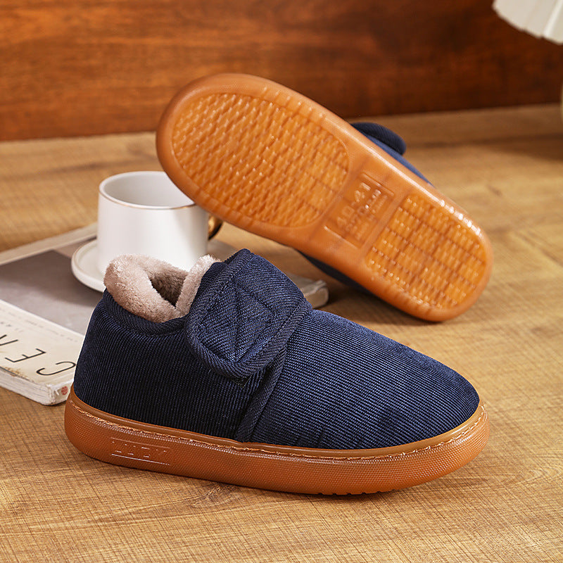Cotton slippers with rubber soles, suitable for both men and women, indoor and outdoor wear, warm and fleece-lined for protection against the cold 495
