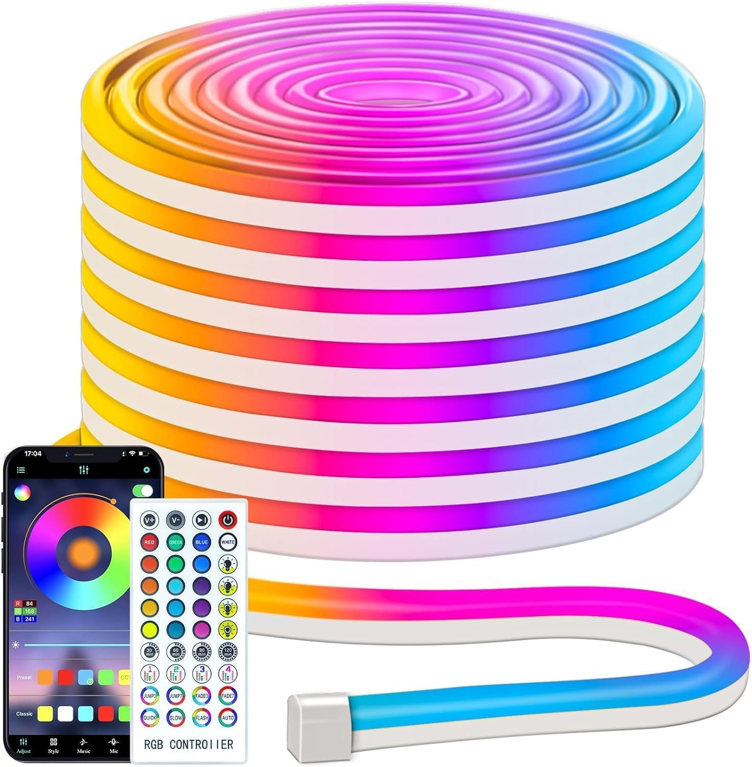 LED neon light with remote APP control IP65 flexible neon light strip 545