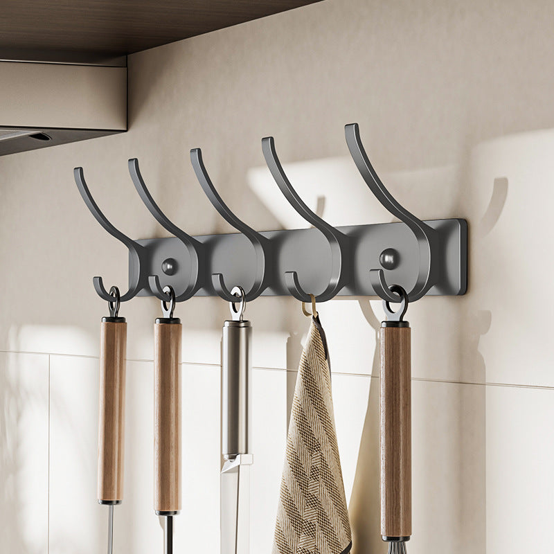 Thickened space aluminum coat hooks, no drilling required, back door coat hangers 604