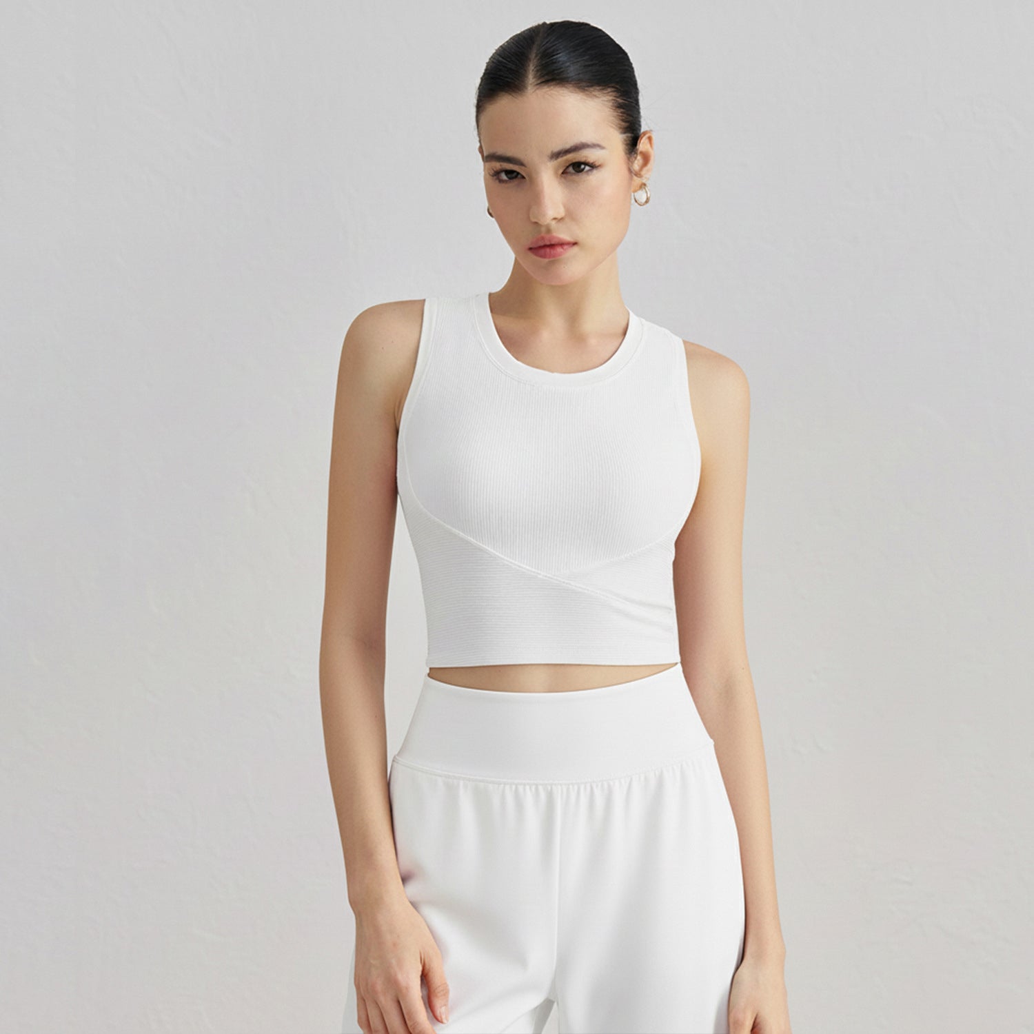 FPS Fixed Cup Sports Vest One-Piece Fitted Slimming Fitness Bra 1506WX