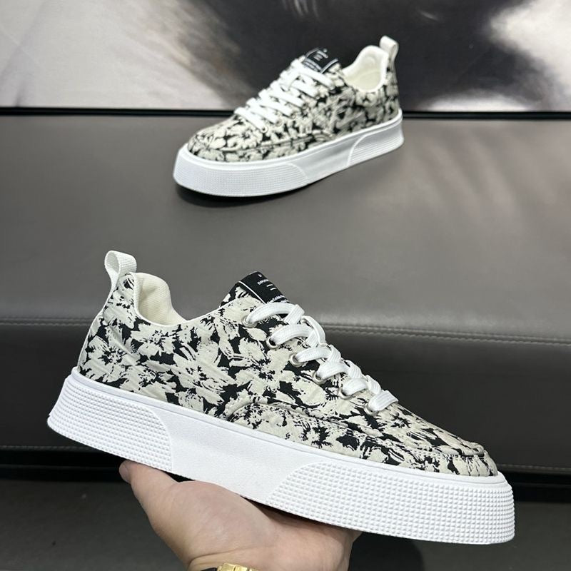 Men's Summer Comfortable and Breathable Canvas Shoes Thick-Soled Sneakers Trendy and Versatile Fashion 496