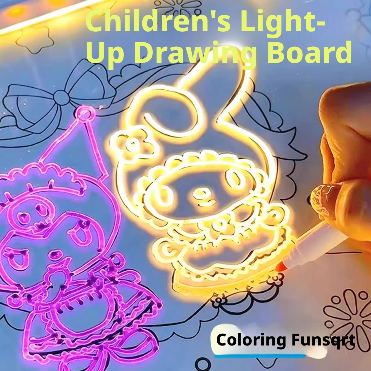 Glowing drawing board, children's toy, luminous fluorescence, magical DIY double-sided acrylic hand drawn board, girl's gift 568