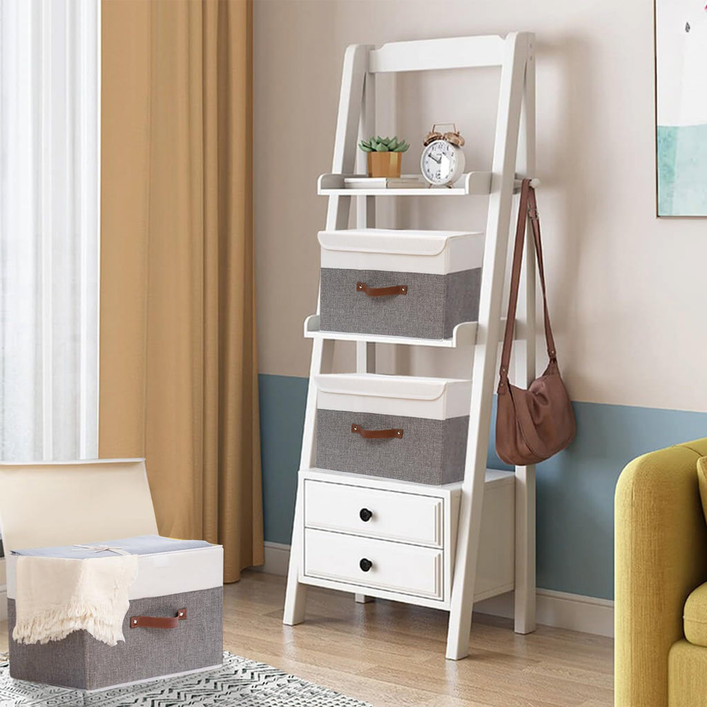 Foldable, washable cotton and linen storage box with lid for storing clothes, toys, and miscellaneous items 611