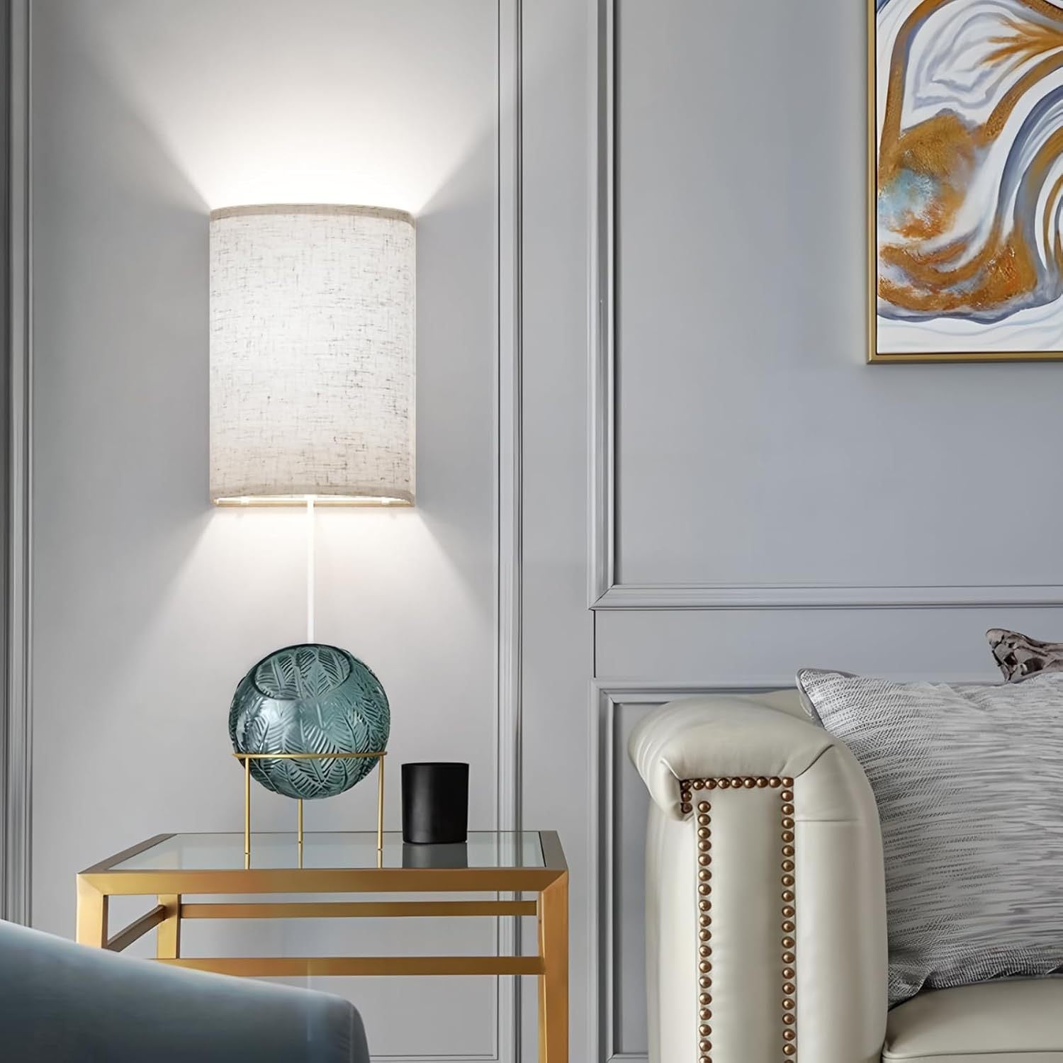 LED bedside wall lamp, bedroom minimalist staircase wall lamp, wiring free high-end indoor atmosphere wall lamp 573