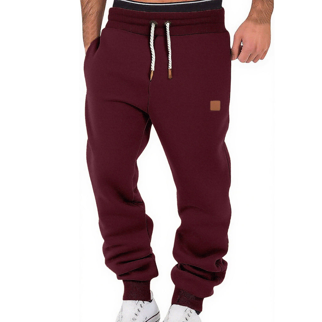 Men's Spring and Autumn Solid Color Trendy Sports Casual Sweatpants European and American Loose Jogger Slouch Pants 479