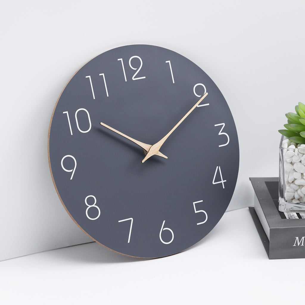 10 inch wall clock, living room, simple, no drilling, wall decoration, clock, silent MDF clock 592