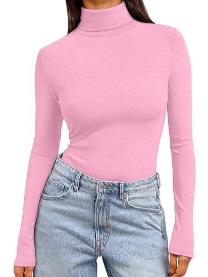 High-neck long-sleeved shirt, basic autumn thermal underwear 488