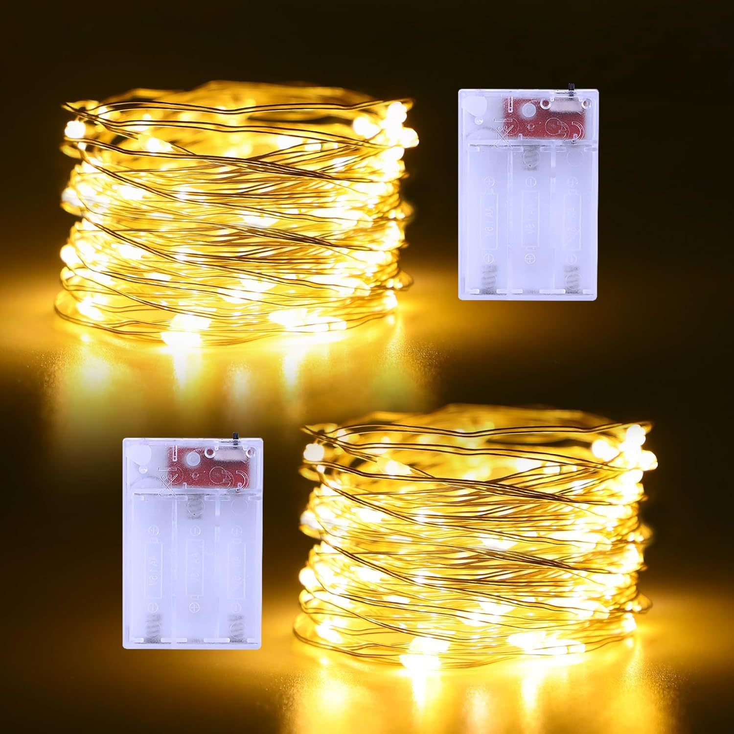 LED Copper Wire Lamp, Battery Box, Light String, Luminous Lamp with Wave Ball String, Craft Wrapped Copper Wire Color Lamp 546