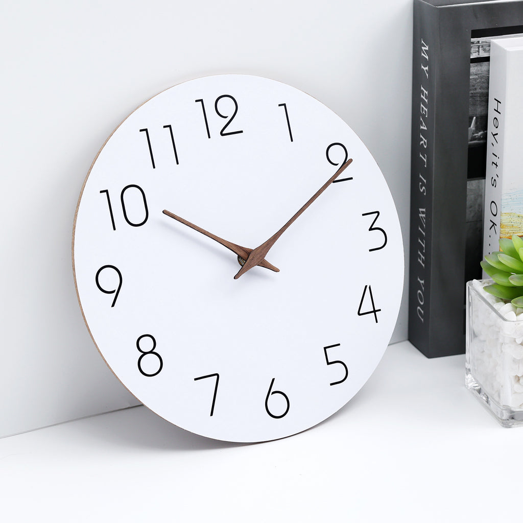10 inch wall clock, living room, simple, no drilling, wall decoration, clock, silent MDF clock 592