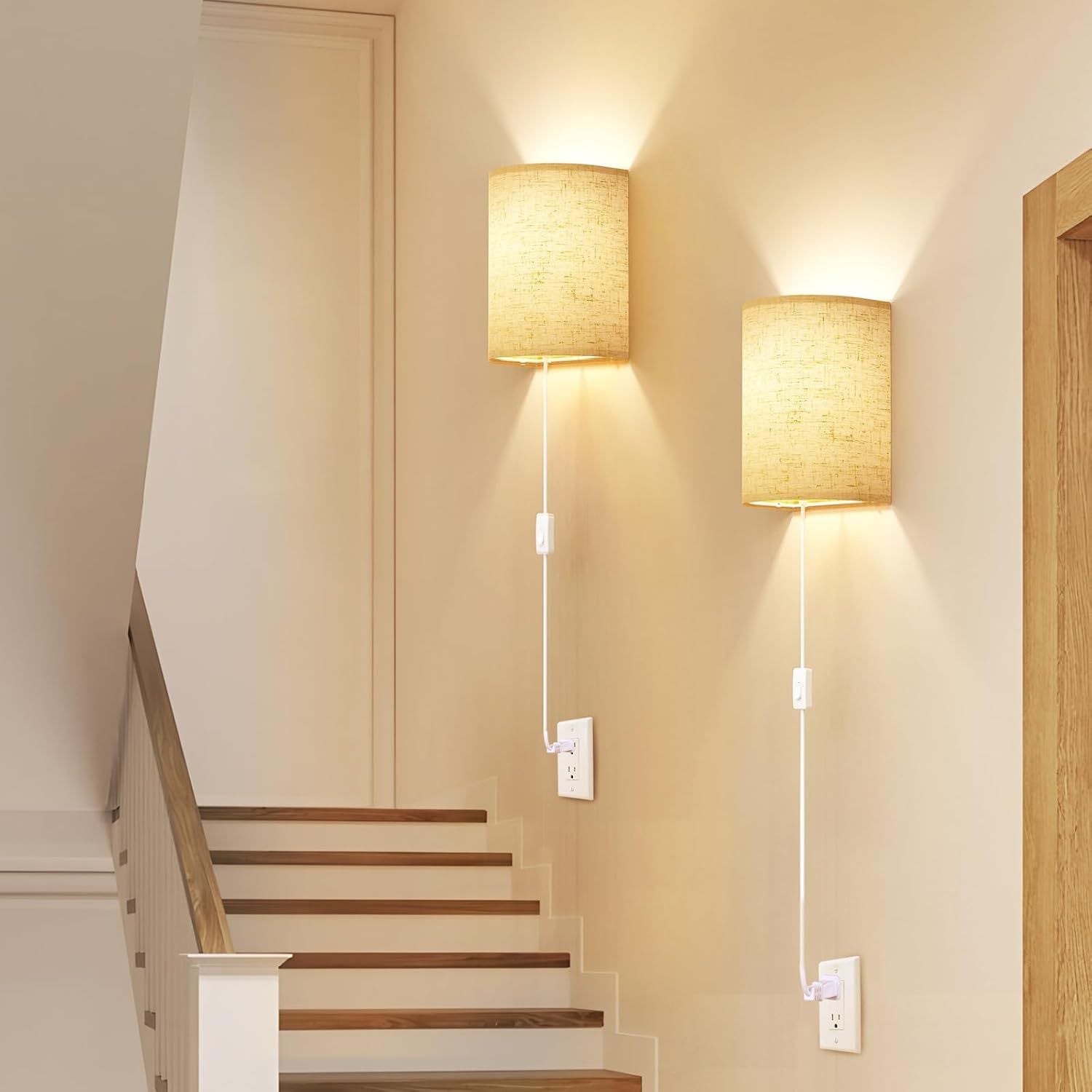 LED bedside wall lamp, bedroom minimalist staircase wall lamp, wiring free high-end indoor atmosphere wall lamp 573