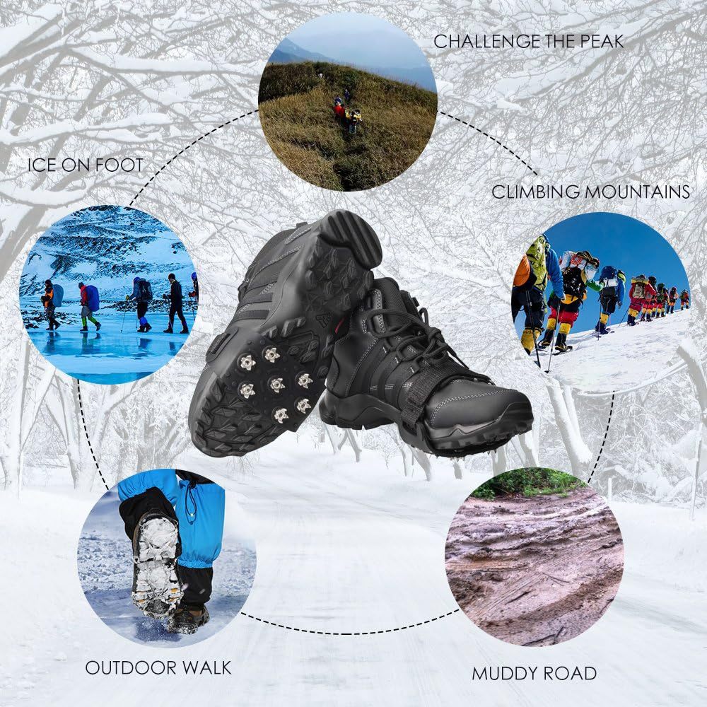 Velcro crampons for outdoor mountaineering and rock climbing shoes, crampons for mud and snow, anti-slip crampons 520