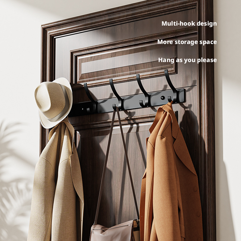Thickened space aluminum coat hooks, no drilling required, back door coat hangers 604