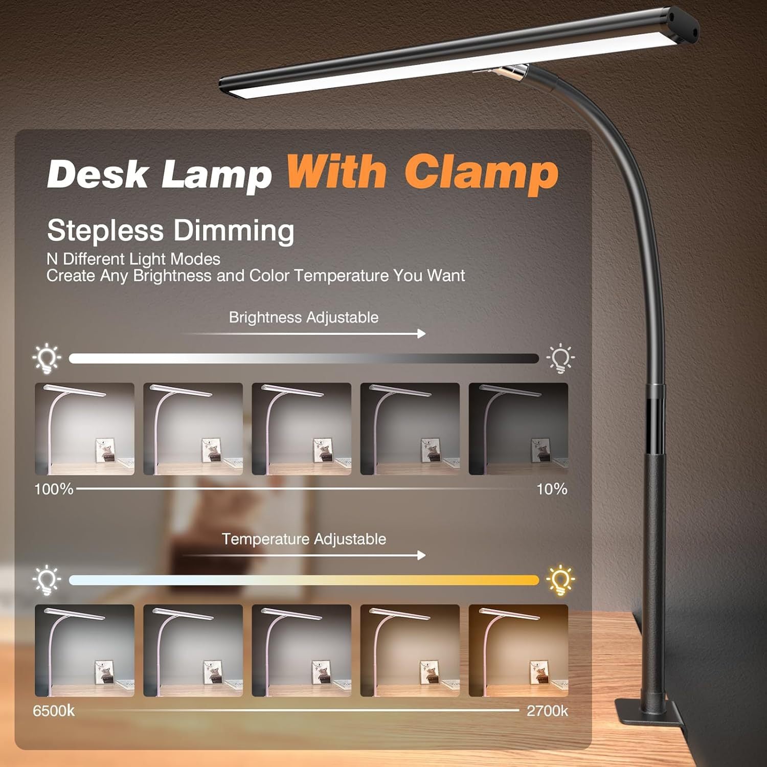 LED full spectrum eye protection desk lamp, I-clip, computer screen, office study eye protection lamp, work study reading lamp 593