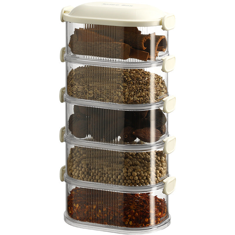 Spice storage box, seasoning jar, household high-end peppercorn and star anise storage box, airtight jar, kitchen food grade 609