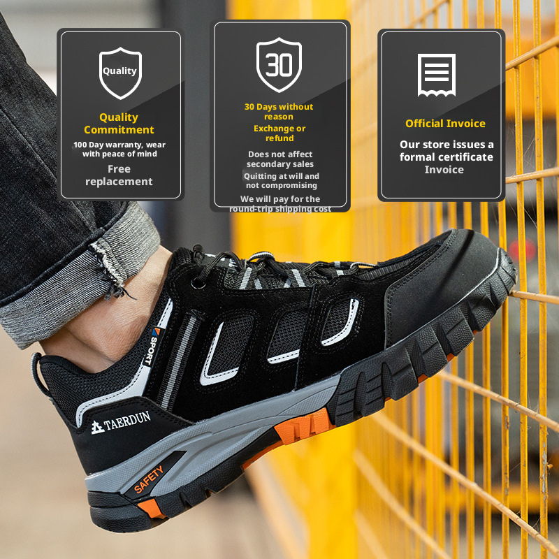 Men's safety shoes: anti-smashing, anti-puncture, odor-resistant, and breathable 498