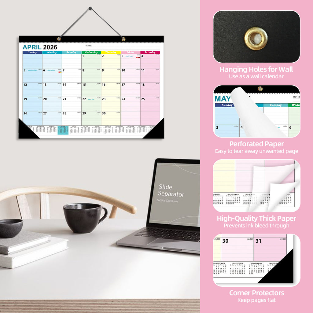 Creative Calendar 2026 English Version Popular Wall Calendar 18 Month Countdown 580