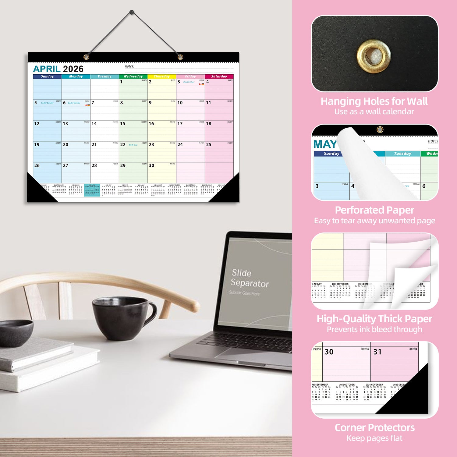 Creative Calendar 2026 English Version Popular Wall Calendar 18 Month Countdown 580