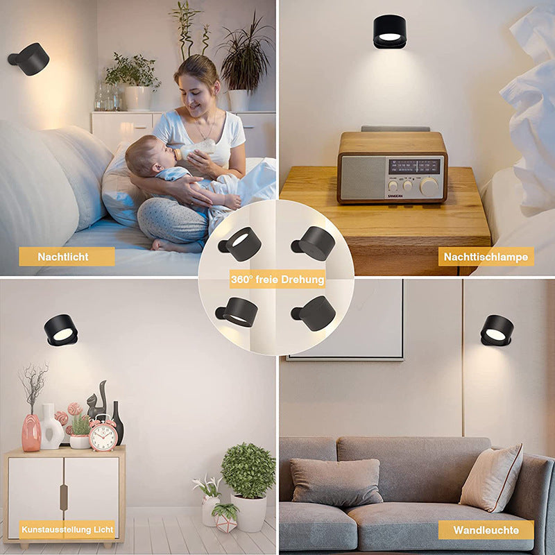USB charging wall light LED bedside reading book light charging portable touch adjustable night light magnetic suction cabinet light 575