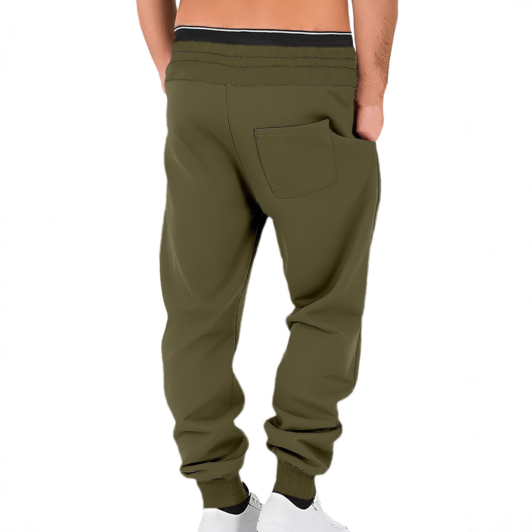 Men's Spring and Autumn Solid Color Trendy Sports Casual Sweatpants European and American Loose Jogger Slouch Pants 479