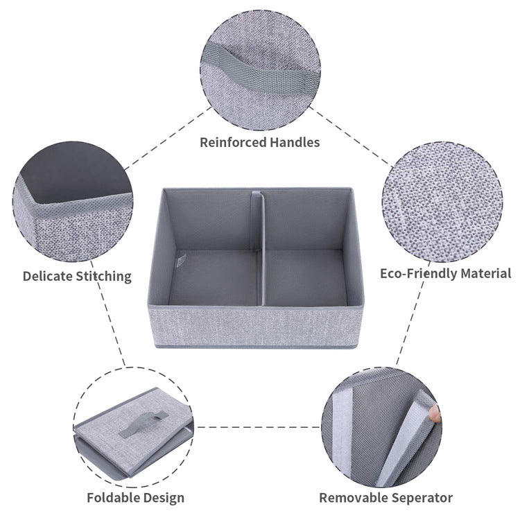 Foldable dormitory wardrobe organizer box for home use, cotton and linen fabric storage box 607