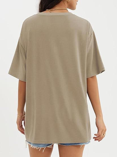 Plus Size Women's Round Neck T-Shirt Pullover Loose Short Sleeve 490