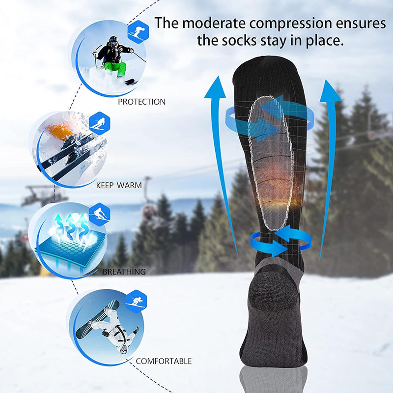 Winter ski socks, extra thick and warm, hiking socks, men's and women's outdoor wear-resistant sports socks 525