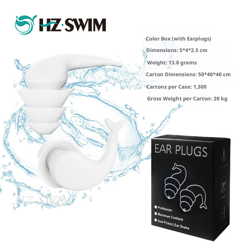 Mermaid earplugs, silicone earplugs, waterproof earplugs for showering and swimming, noise reduction earplugs 528