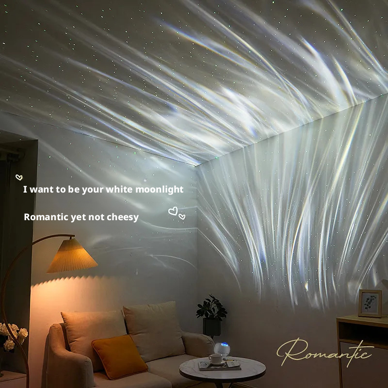 Ten thousand Mars overhead projection lights, Northern Lights atmosphere, romantic atmosphere, bedroom with stars all over the sky 543